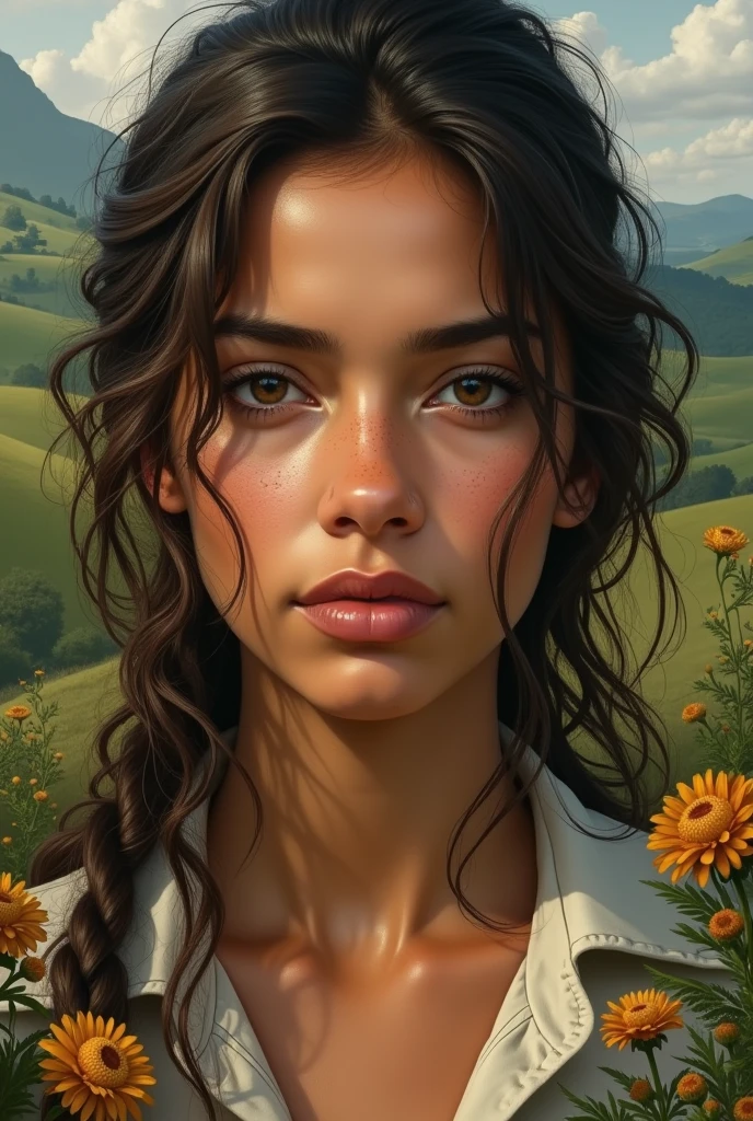 A female face that represents the state of Rio Grande do Sul