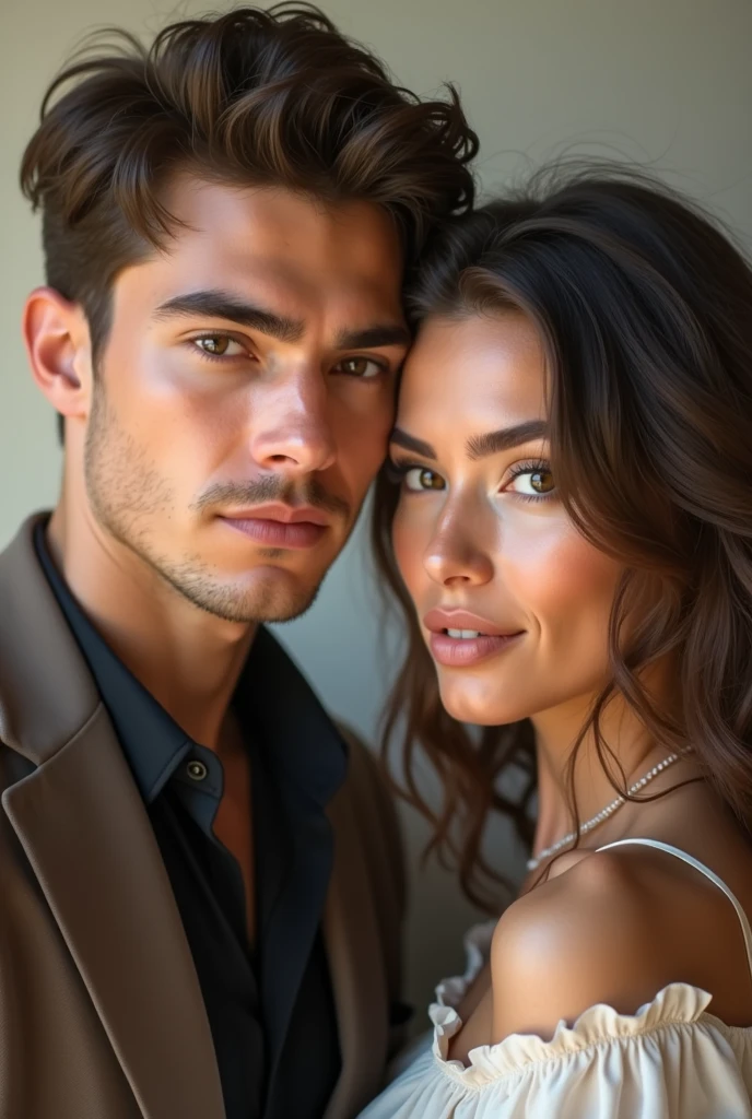 20 years old handsome guy with his beautiful girlfriend realistic photo