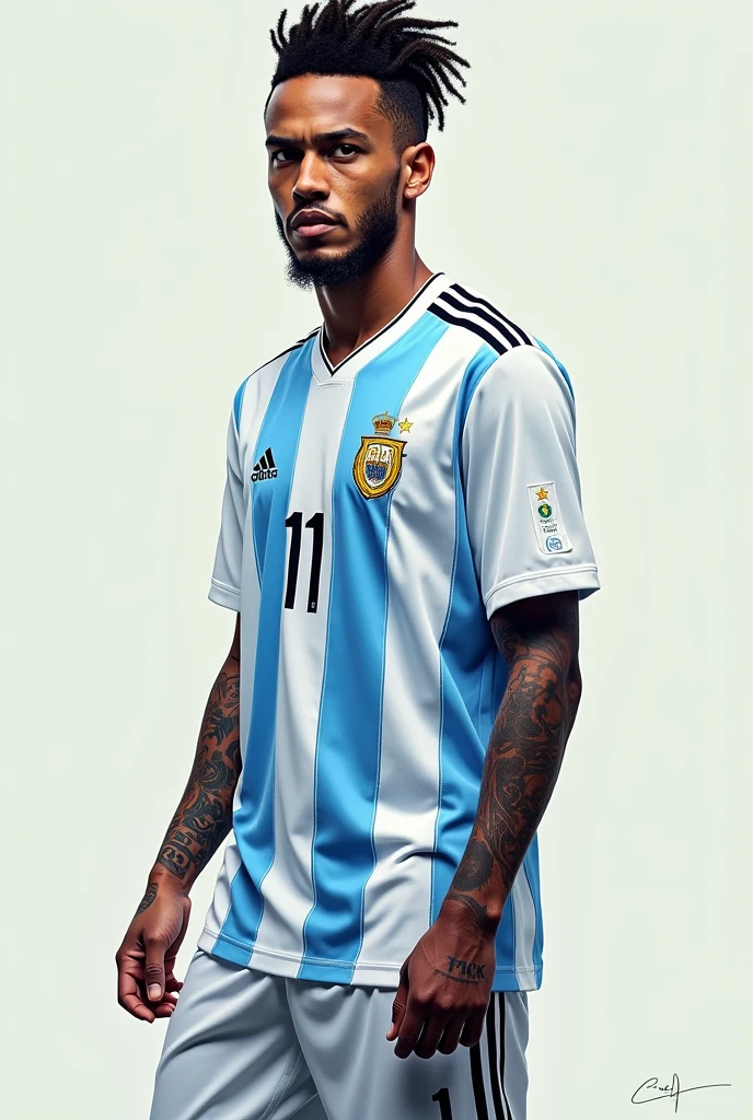 Neymar Jr wearing the Argentina national team jersey