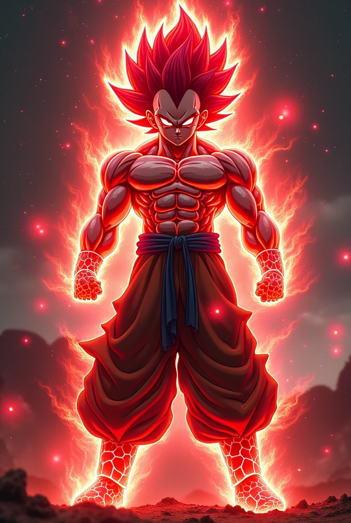 a fusion of sayajin shallot super sayajin red god+super sayajon red god giblet