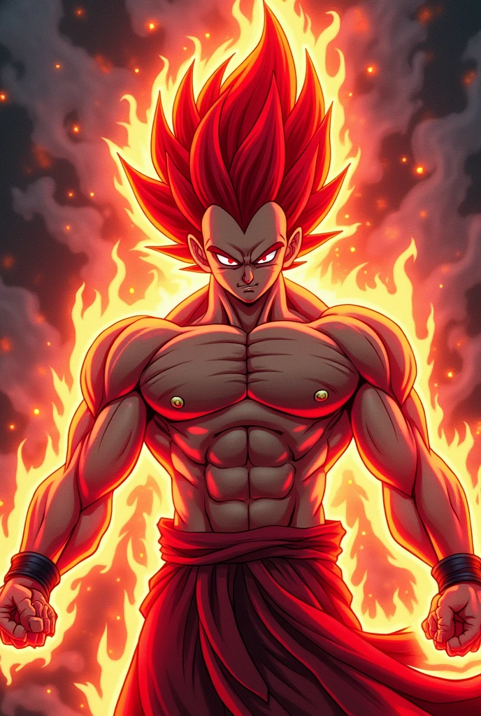 a fusion of sayajin shallot super sayajin red god+super sayajon red god giblet