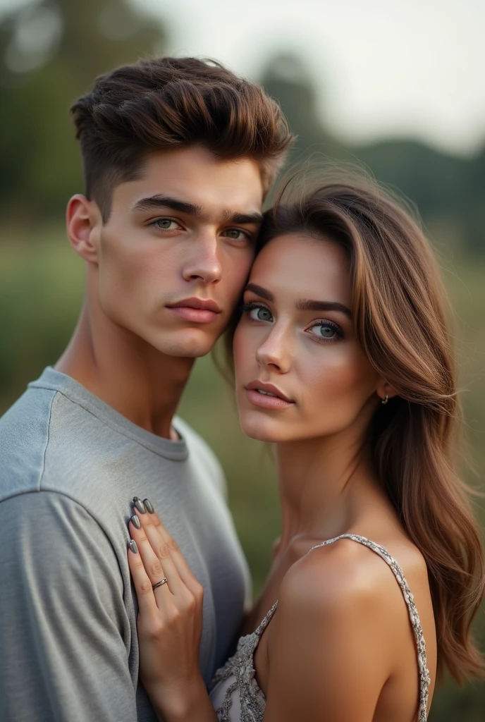 20 years old handsome guy with his beautiful girlfriend realistic photo
