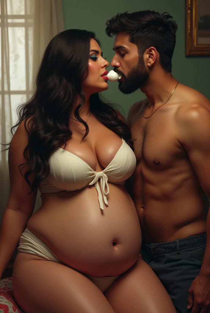 A women with huge Brest and a huge ass that she is showing while she is showing her huge Brest and she has a man drinking milk from her Brest and she is from pakistan