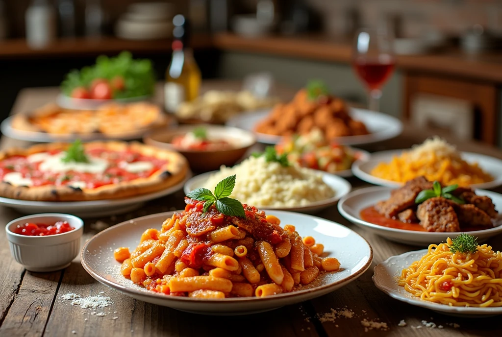Italian cuisine dishes