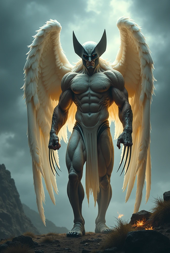 a fusion of an anime version angel + wolverine