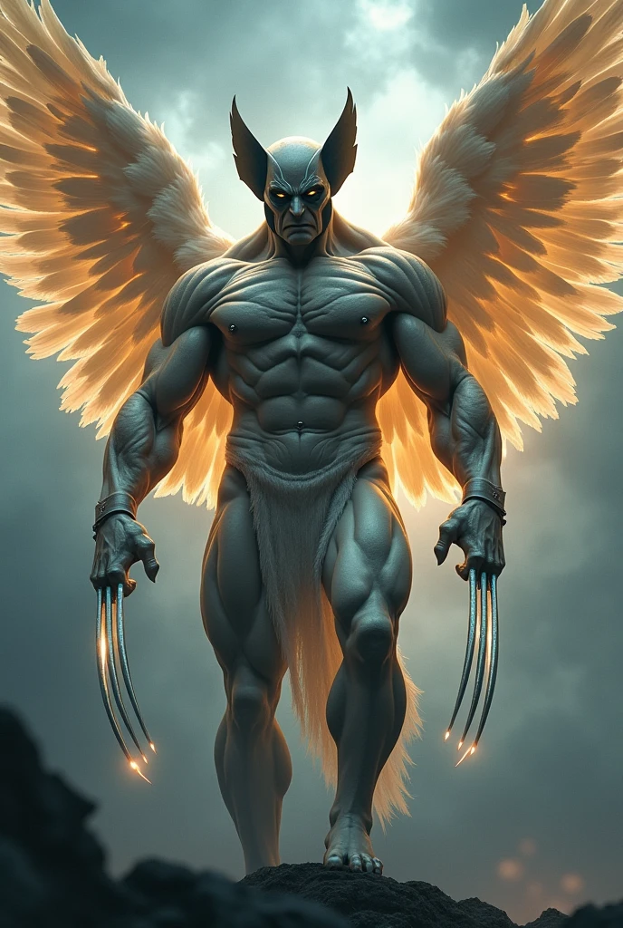 a fusion of an anime version angel + wolverine