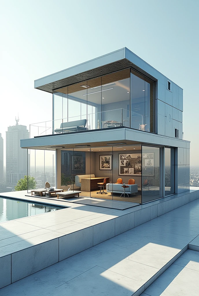 create a one floor story building out of laptop reference with floor plan