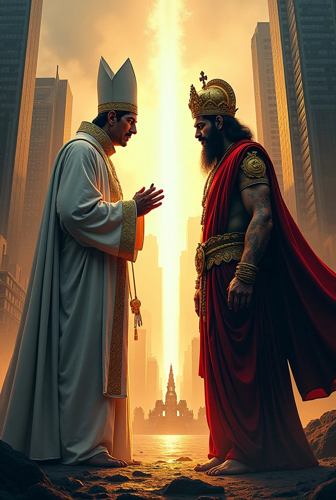 Create a cover for an American-style comic called "There is only one God" and deals with religious ethnocentrism from Catholics to Hindus