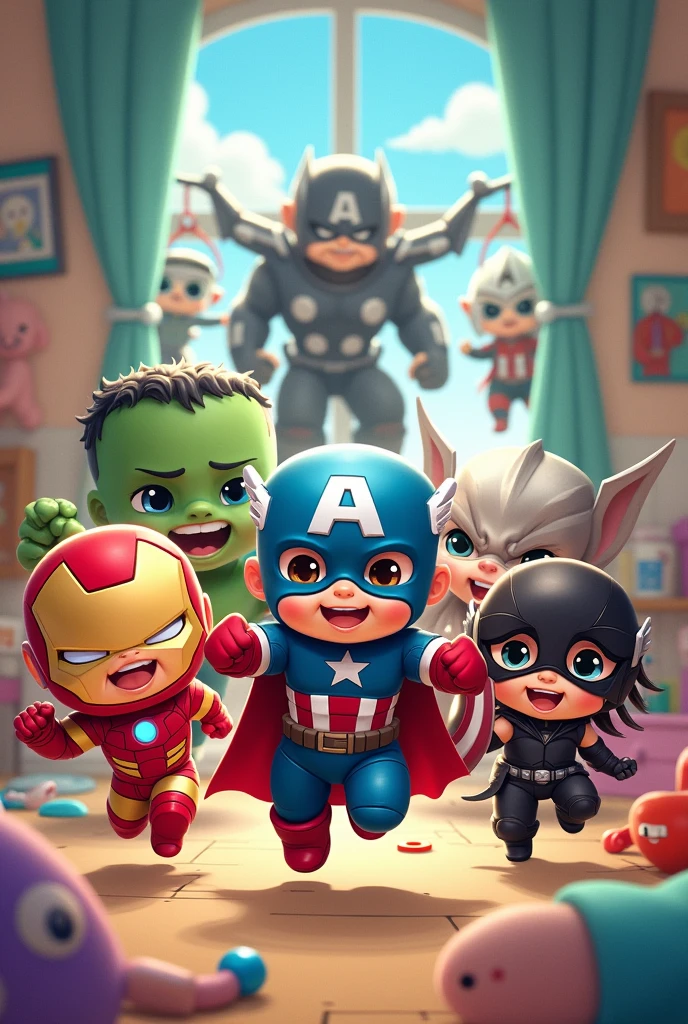 Baby Avengers fight against baby doom 