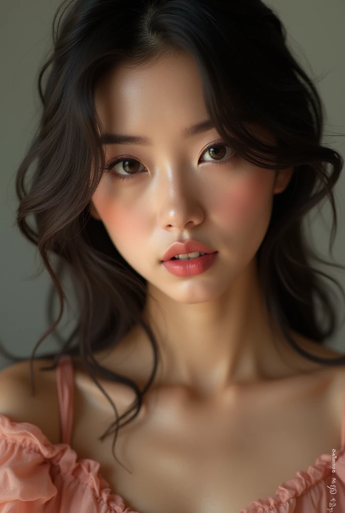 Request a picture of a beautiful, sexy, realistic woman, a thumbnail, to be posted on a gambling website. She must be an Asian woman. No text in the picture. Just the kind that people voted as the sexiest.
