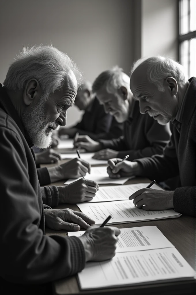 6 poor people real photo image filling out form 