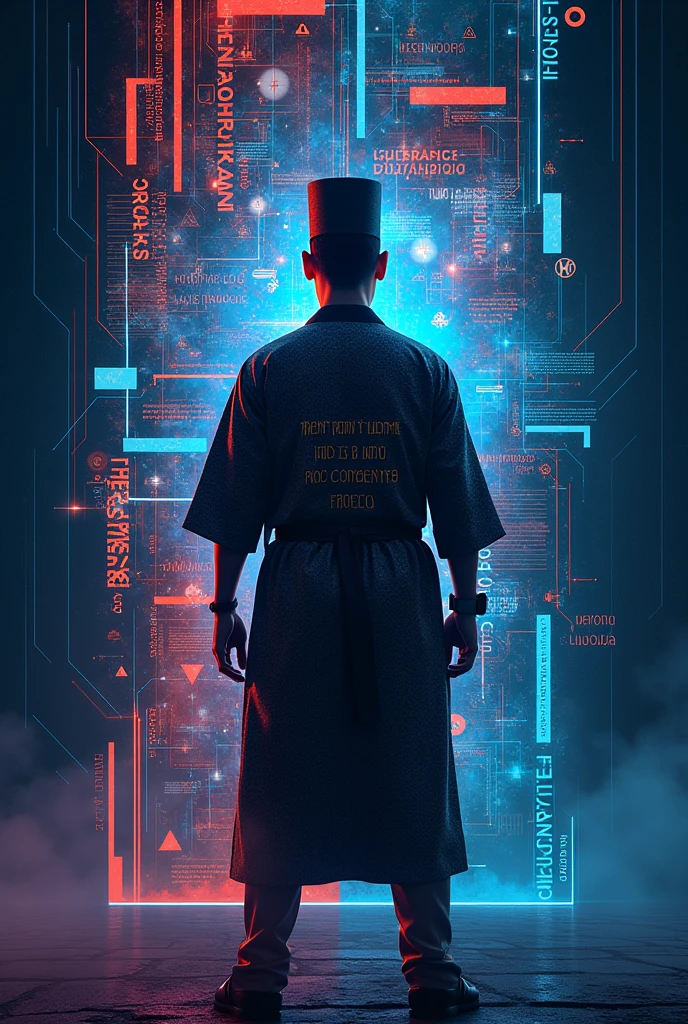 Illustrate: create a poster slogan with a guy uses filipino barong and hat, and its concept is stop bullying: use the concept of MEDIA LITERACY, TECHNOLOGY LITERACY, AND INFORMATION LITERACY