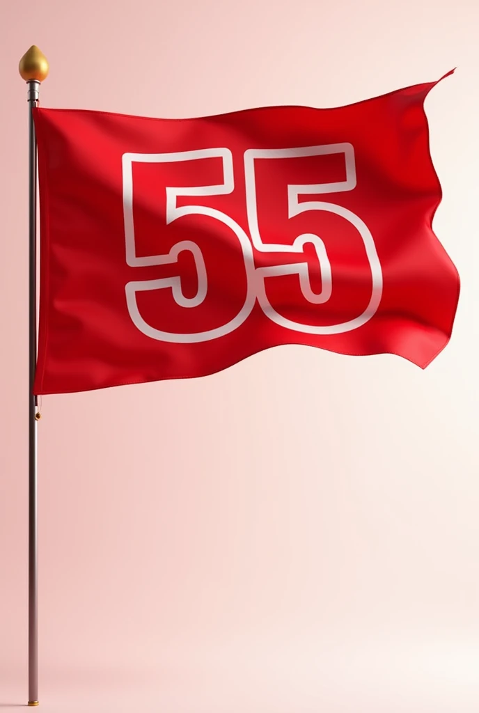 create a red flag with the number 55