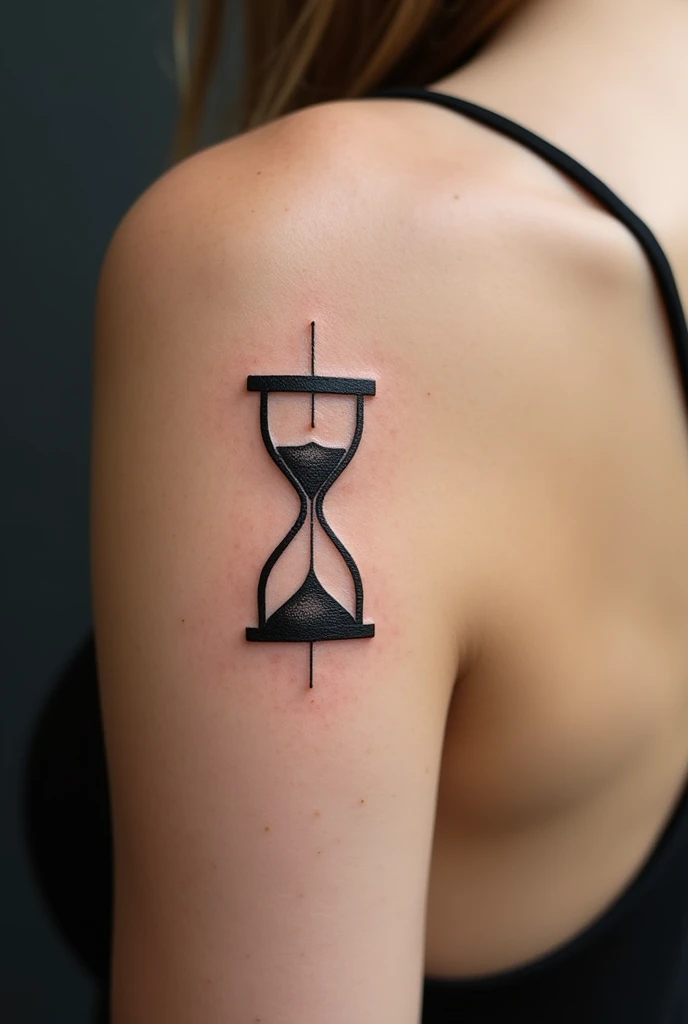 Create an hourglass tattoo in the shape of the letter g