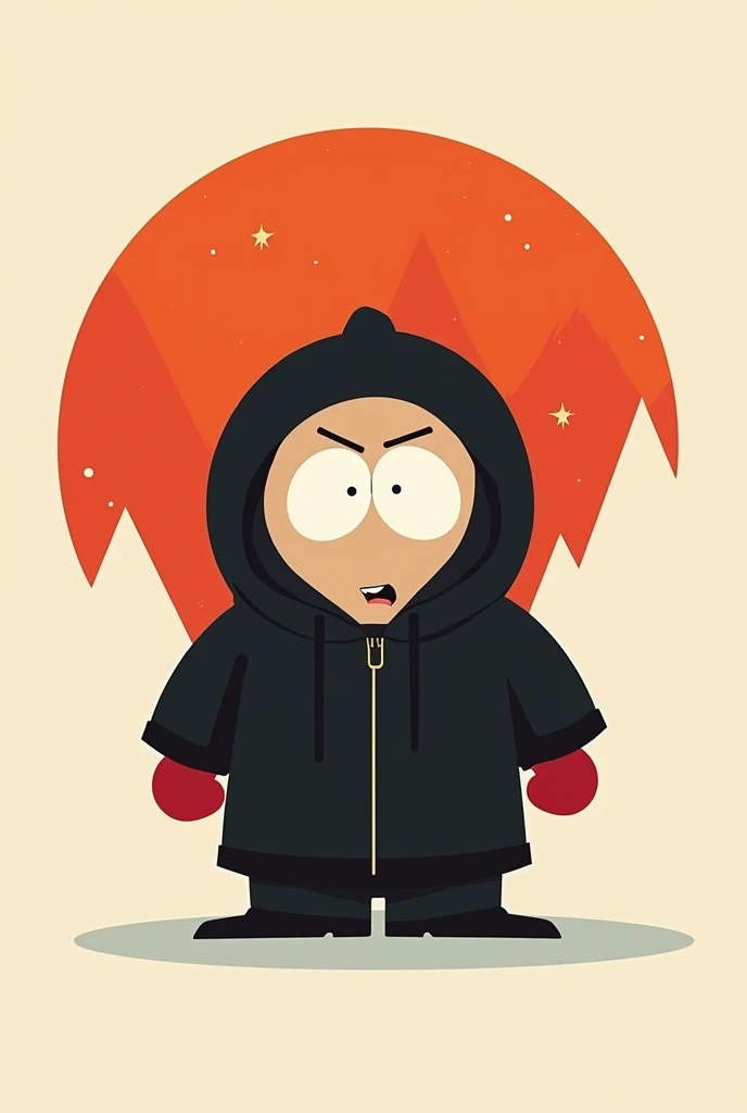 Black white red orange south park Cartman mishi Rick AND morty minimalista aestetic 