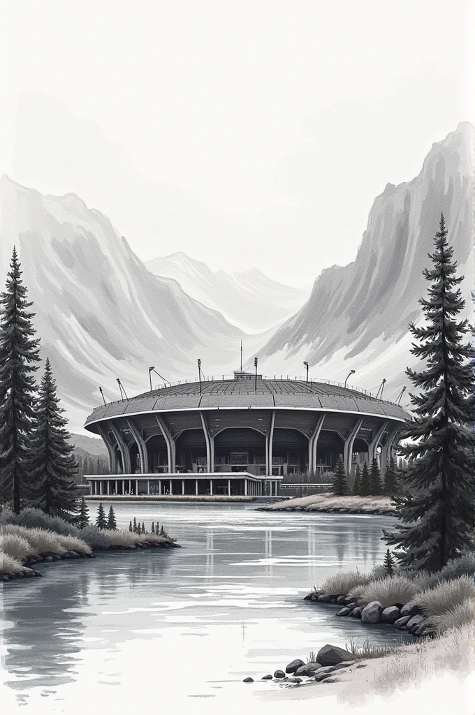 I want a high resolution poster of 1000 x 1000 px Canada Stadium in drawing