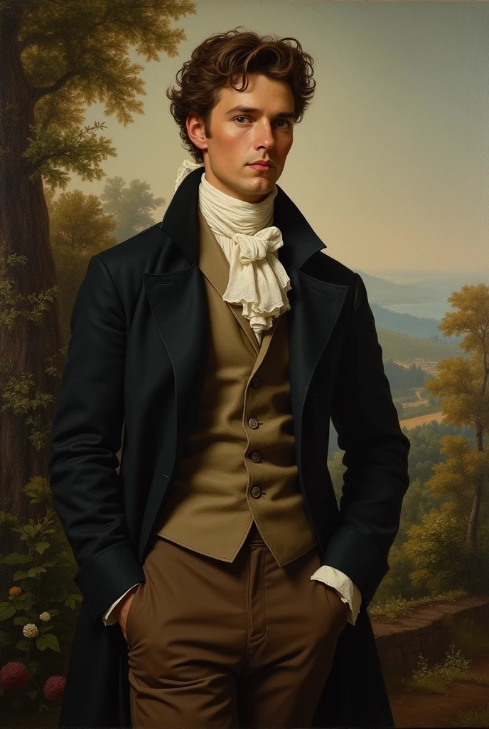 a painting of a gentleman from the European Romantic period


