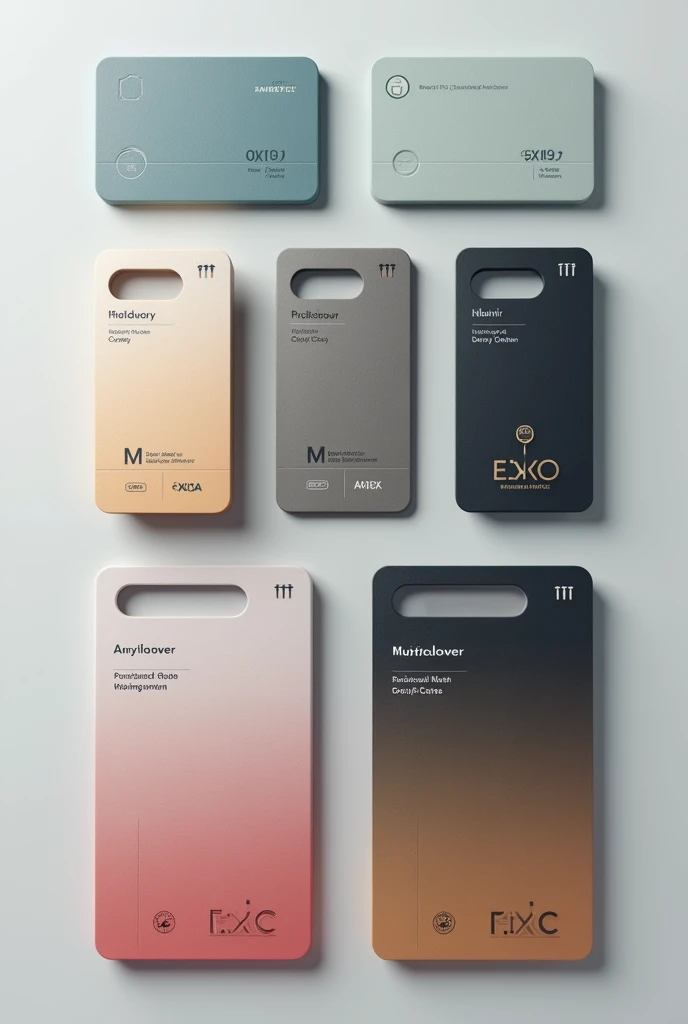 Make 5 access cards with different colors