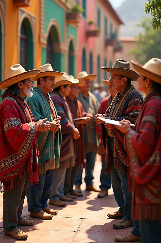 Mexican seniors receiving information