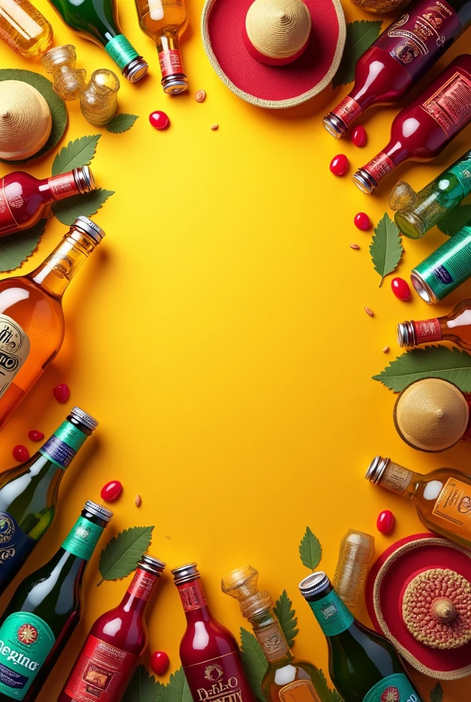 You can generate a background for a Mexican party invitation, with bottles of tequila, beer, hats and leave the center to put letters