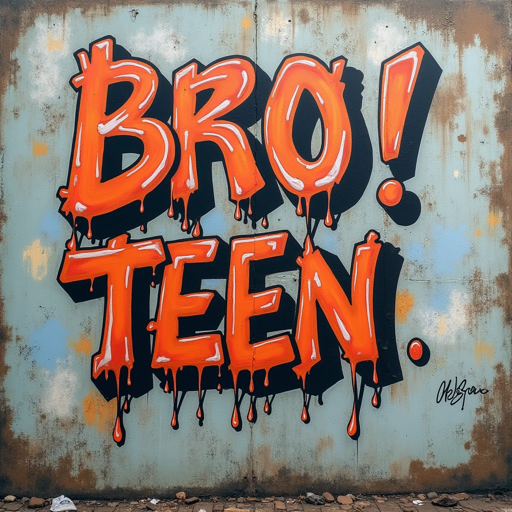 Make graffiti-style art with a written wall:
Bro don't go away, vase.
Bro don't fall, take a coat.
Bro don't understand, check it out.
Bro don't walk, take a stroll.
Bro don't talk, exchange ideas.
Bro don't sleep, turns off.