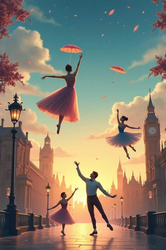 Create an invitation to a Mary Poppins ballet performance