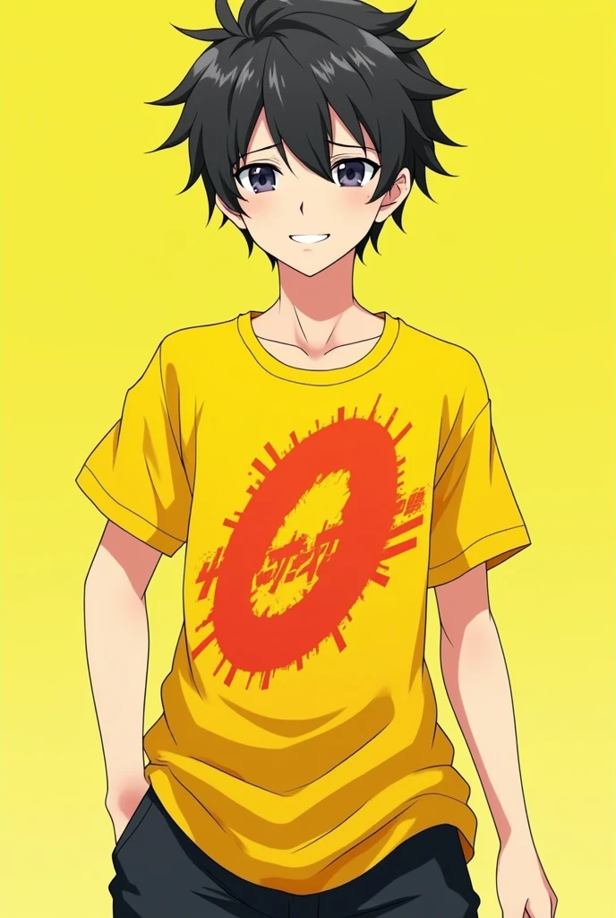 Create yellow shirt with One Piece Anime logo