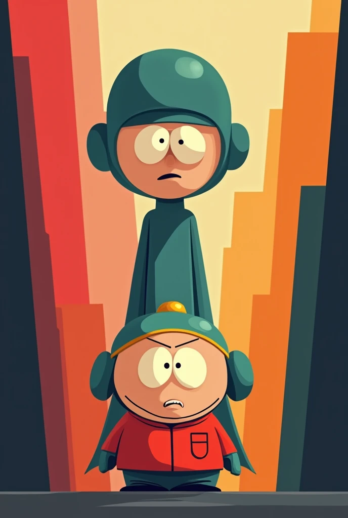 Black white red orange yellow south park Cartman meeseeks minimalista aestetic