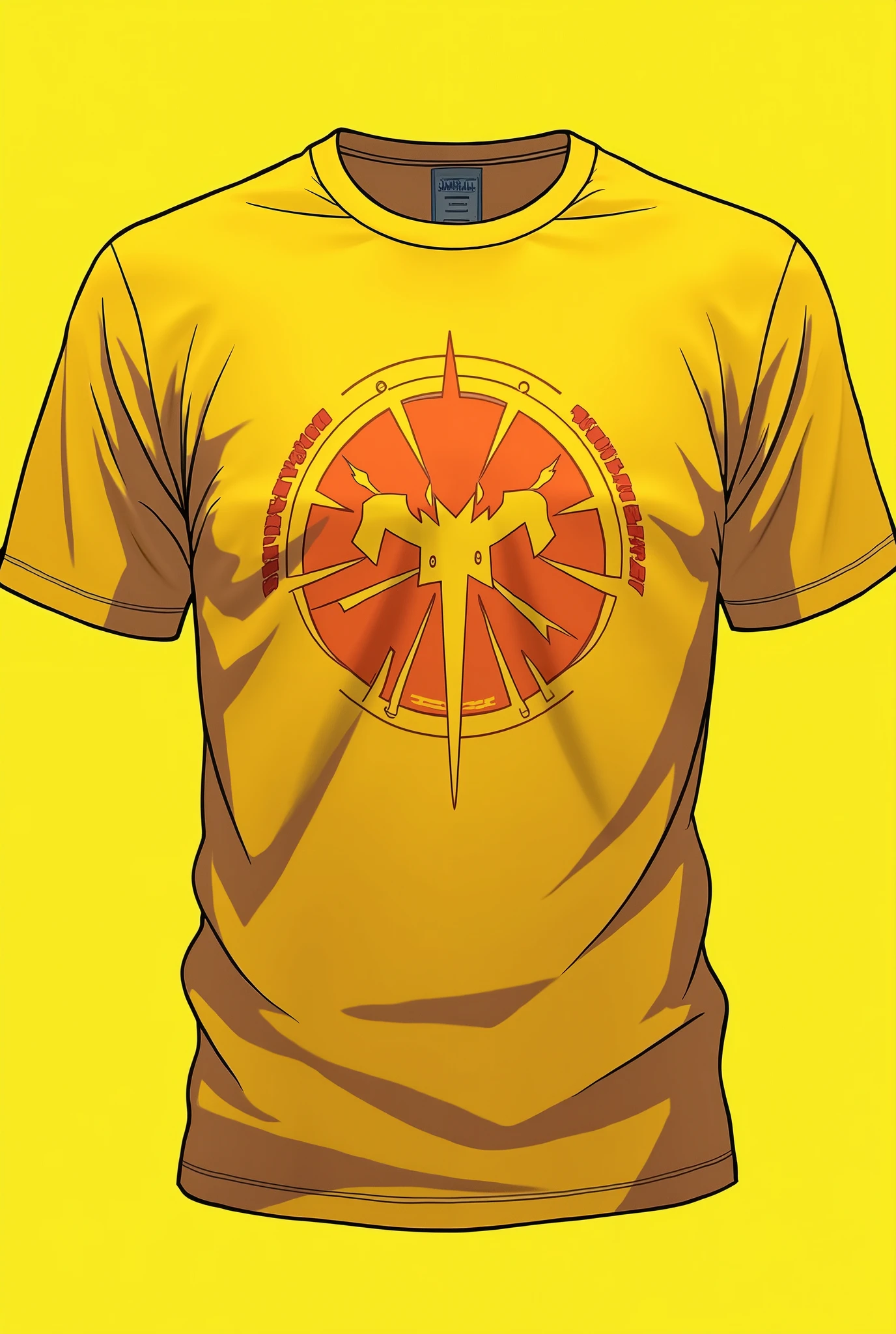 Create yellow shirt with One Piece Anime logo