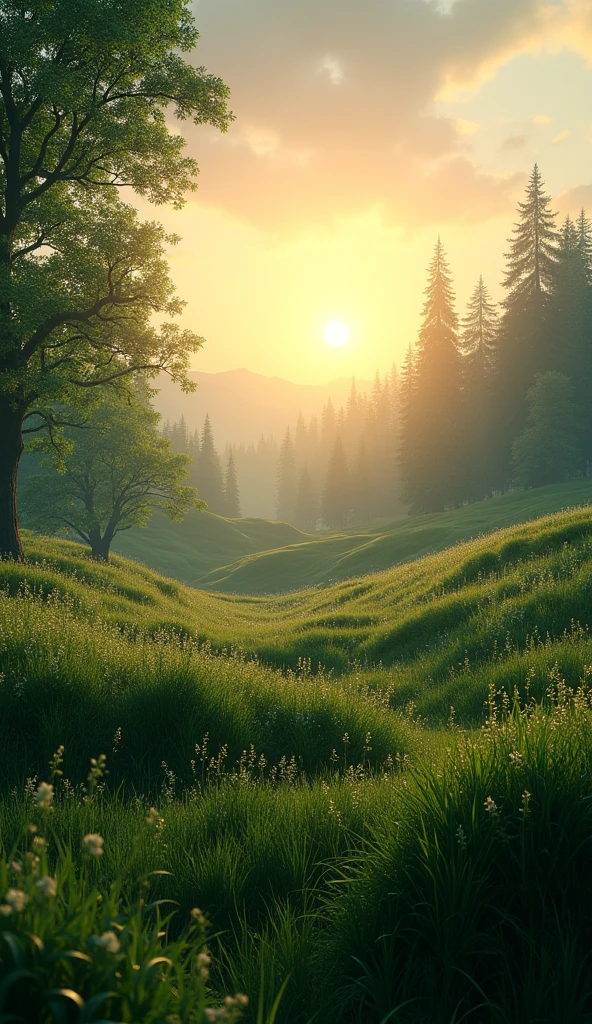 evening　nature　Earth　grassland　forest