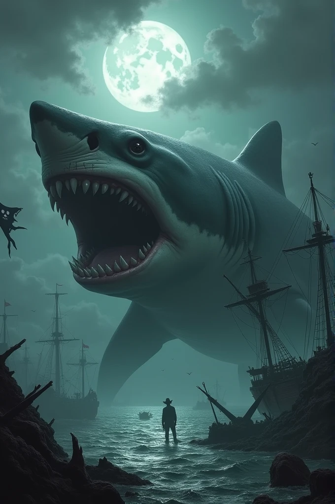 I want shark image with horror pirate theme