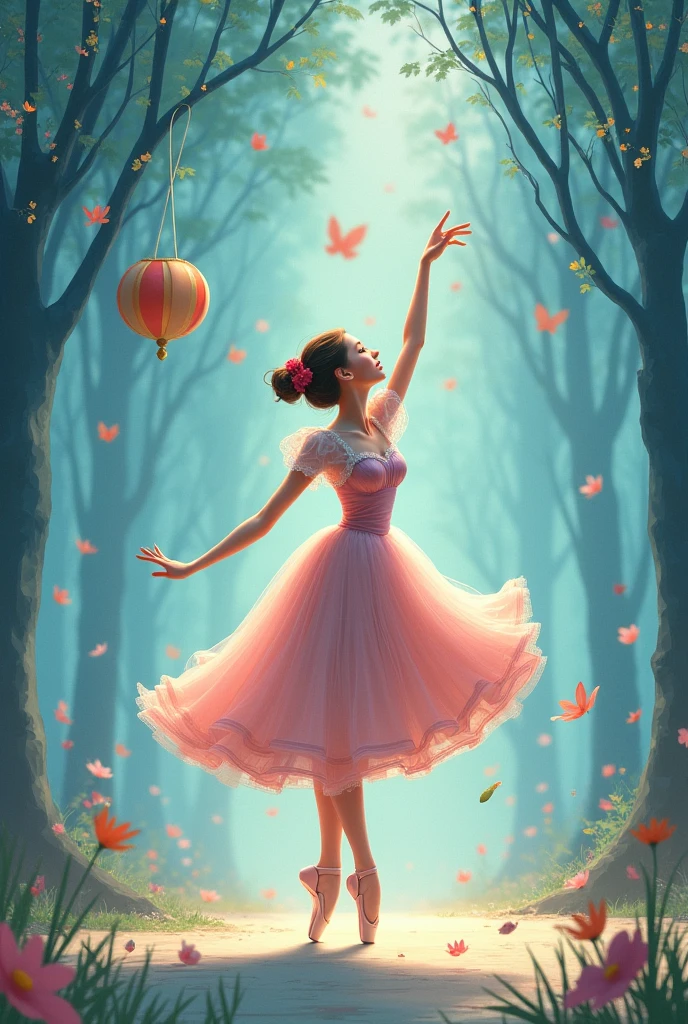 Make an invitation to a ballet performance with the theme Mary Poppins written on it " Ballerina Livia invites you to another magical performance. It will be on September 21st at the Municipal Theater, with two sessions, at 17:00 and at 20:00. Come and be part of this magical day!"