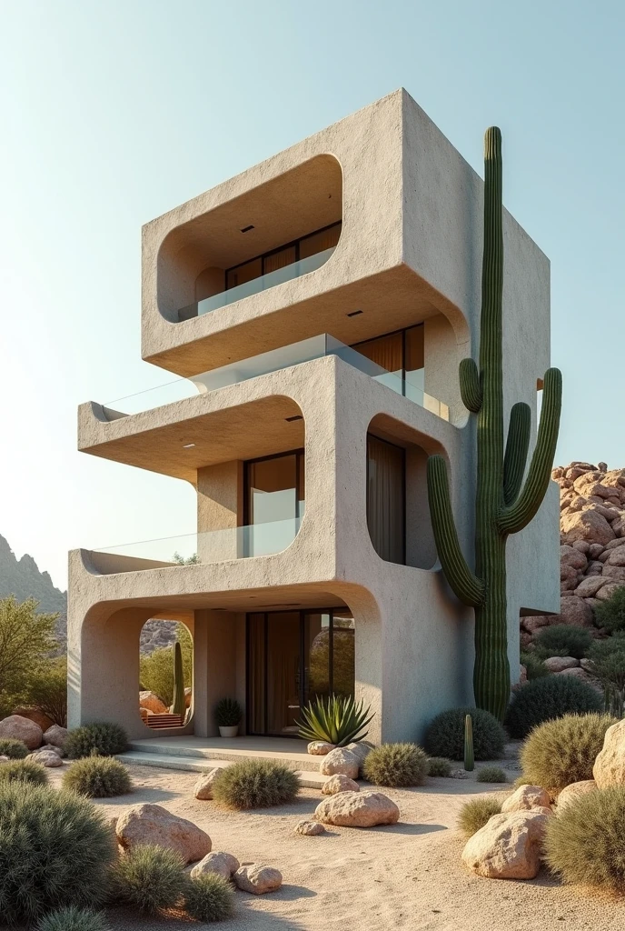 A three-story house based on nature in the form of a cactus