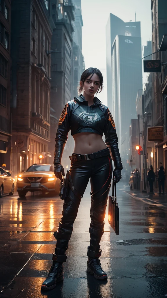 (Highly detailed CG Octane render 8k wallpaper), The most beautiful works of art in the world, A full-body shot of GITSKrystenR looking at the camera, (Browsing Caution:0.75), Full Dynamic Color, Complex, Attention to detail, Sharp focus, dramatic, Photorealistic Paintings by Greg Rutkowski