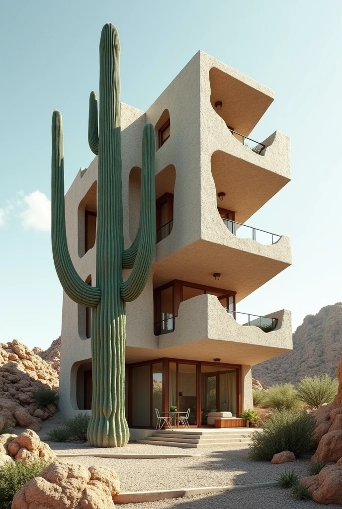A three-story house based on nature in the form of a cactus