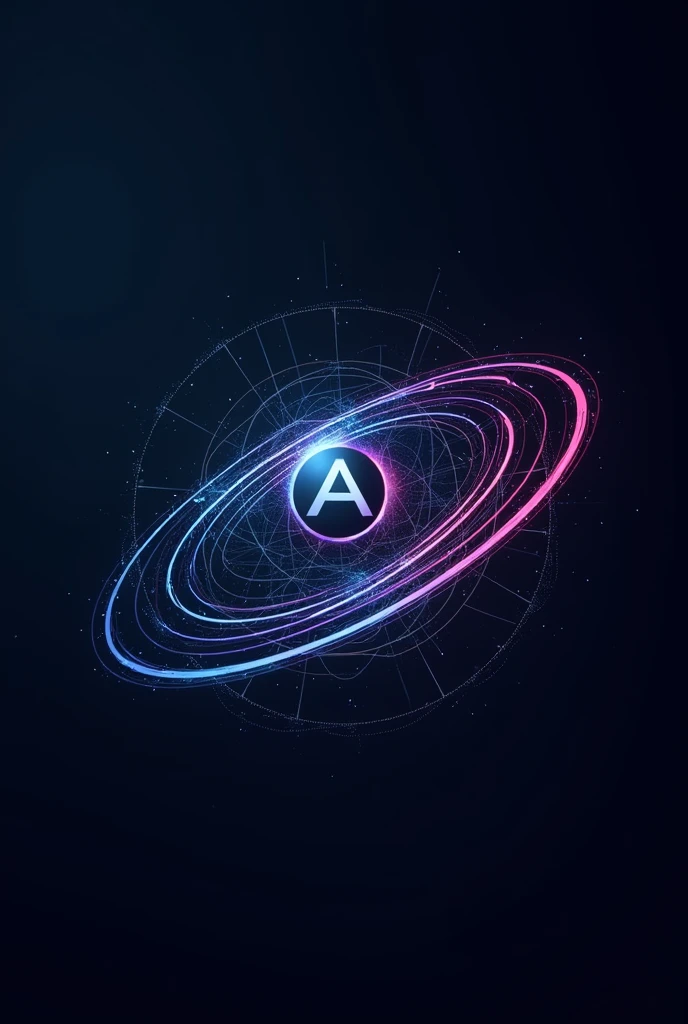 Logo for AI with lots of thin, curved lines orbiting