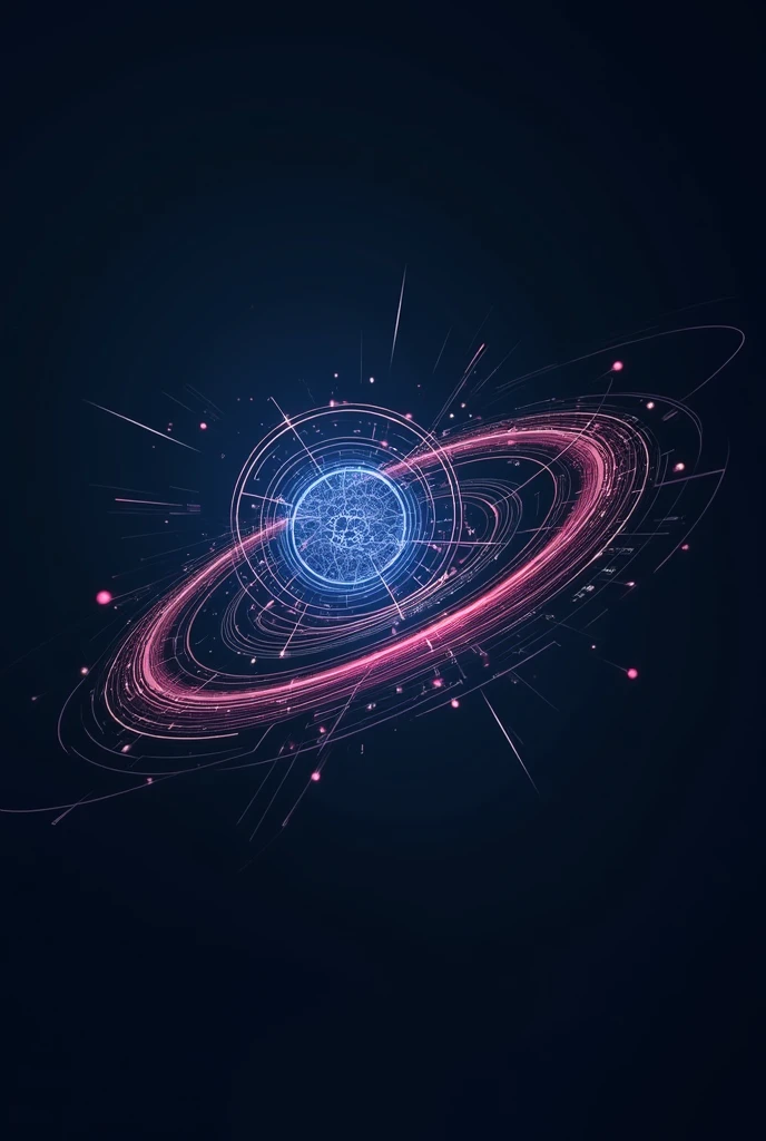 Logo for AI with lots of thin, curved lines orbiting