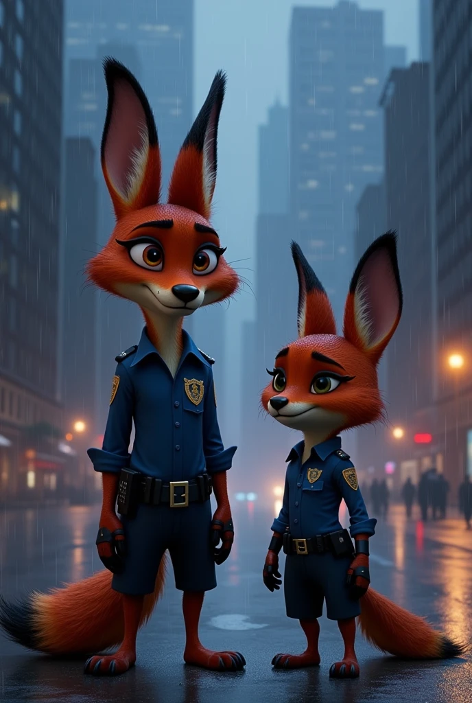 Judy and Nick from Zootopia sad because they couldn't save the city
