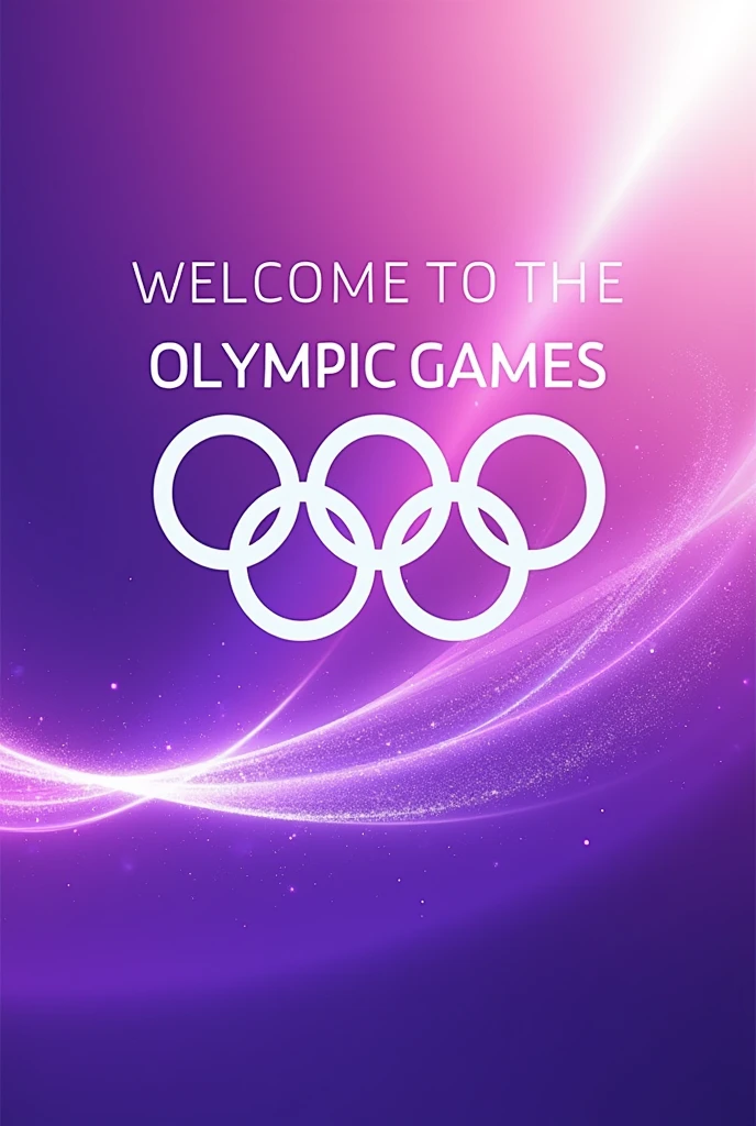 Olympic themed cover with purple and white colors that says welcome to the Olympic games