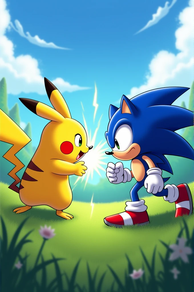Pikachu vs classic Sonic from Sega