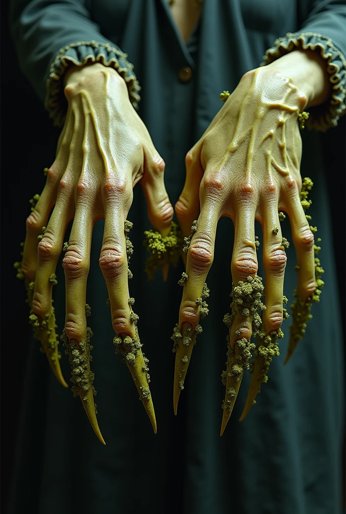 long rotting nails with fungus