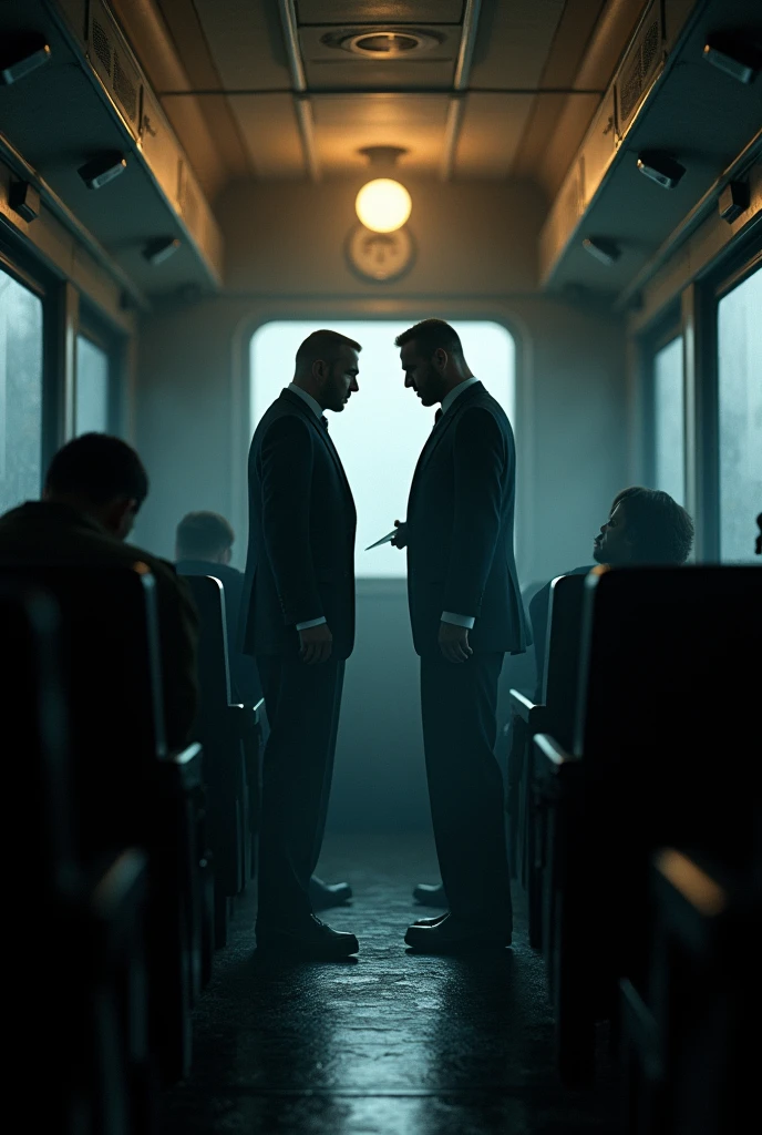 A picture of a murder on the Canadian Express, the characters must be facing each other