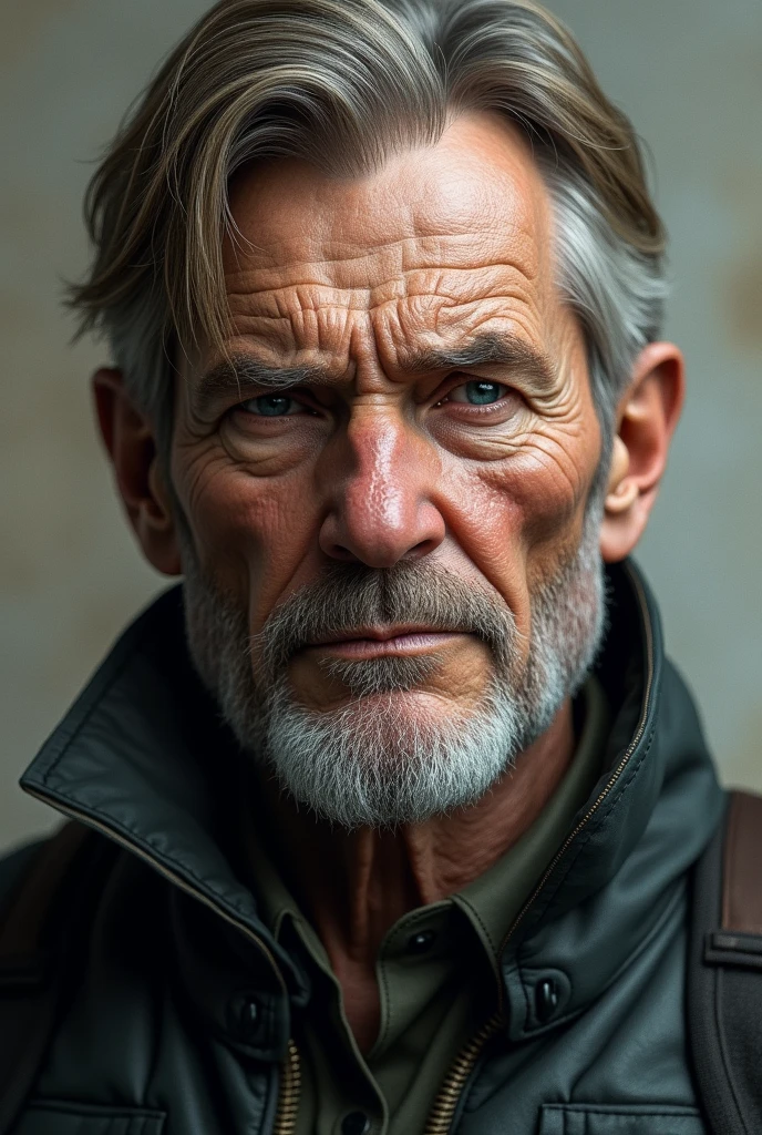 Create an extremely realistic image of what Leon Scott Kennedy would look like as an old man