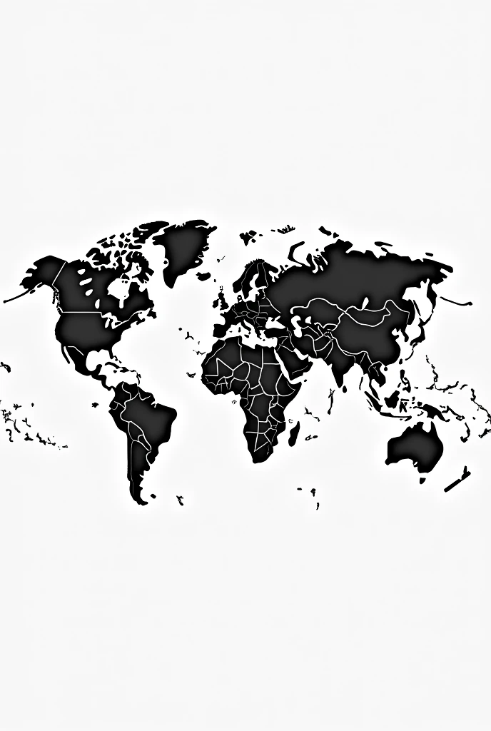 create world map in black and white