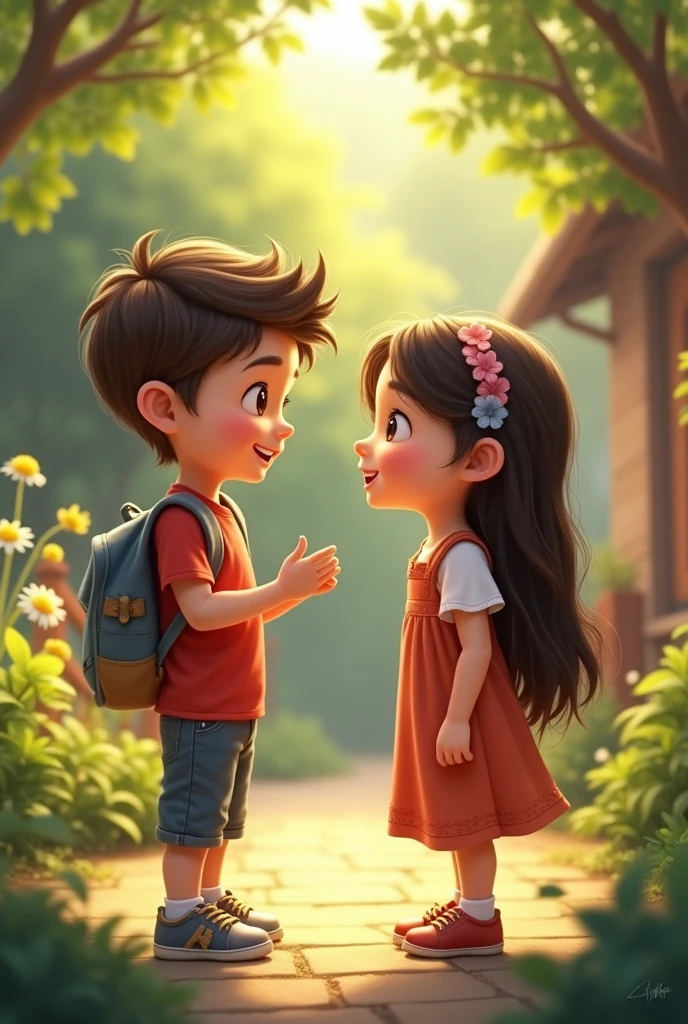 boy and girl talking