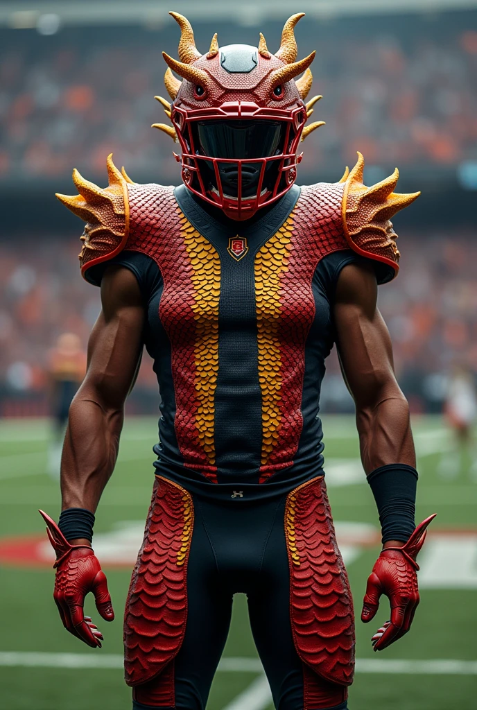 A dragon-themed football uniform 