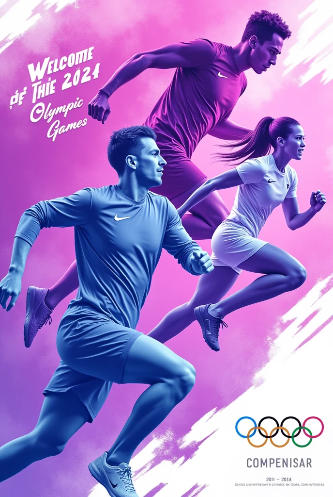 Olympic themed cover with purple and white colors that says welcome to the 2024 ADN COMPENSAR Olympic Games