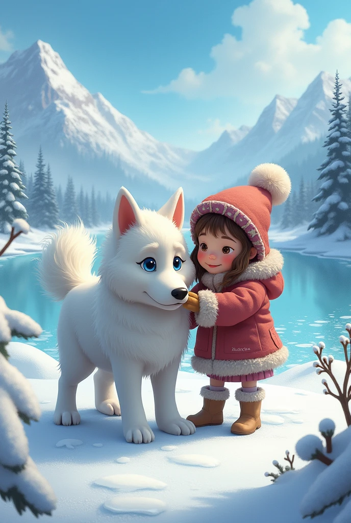Huski with girl