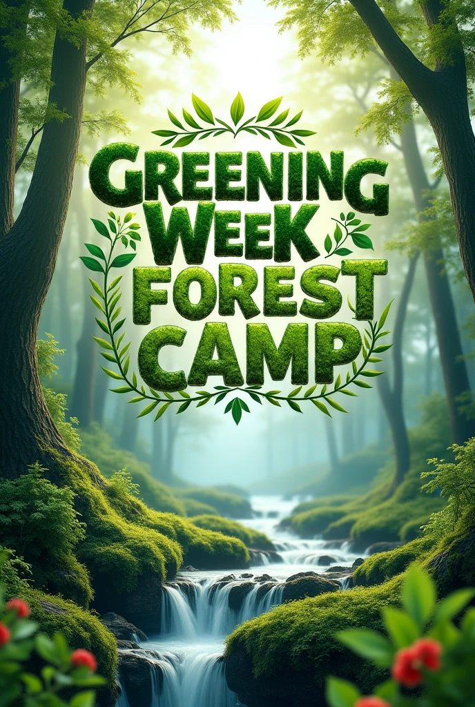 Create a design with the title of the photography competition for greening week and forest camp activities