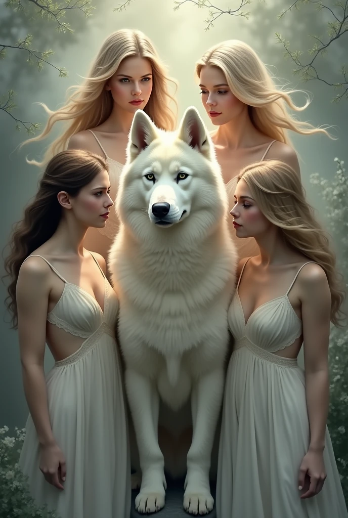 Huski with beautifull women